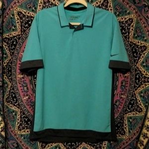 Men's Medium Nike Dri-Fit Golf-Tour Performance Polo Style Shirt Teal Green